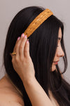 Vegan Leather Patterned Headband Headbands Leto Collection   