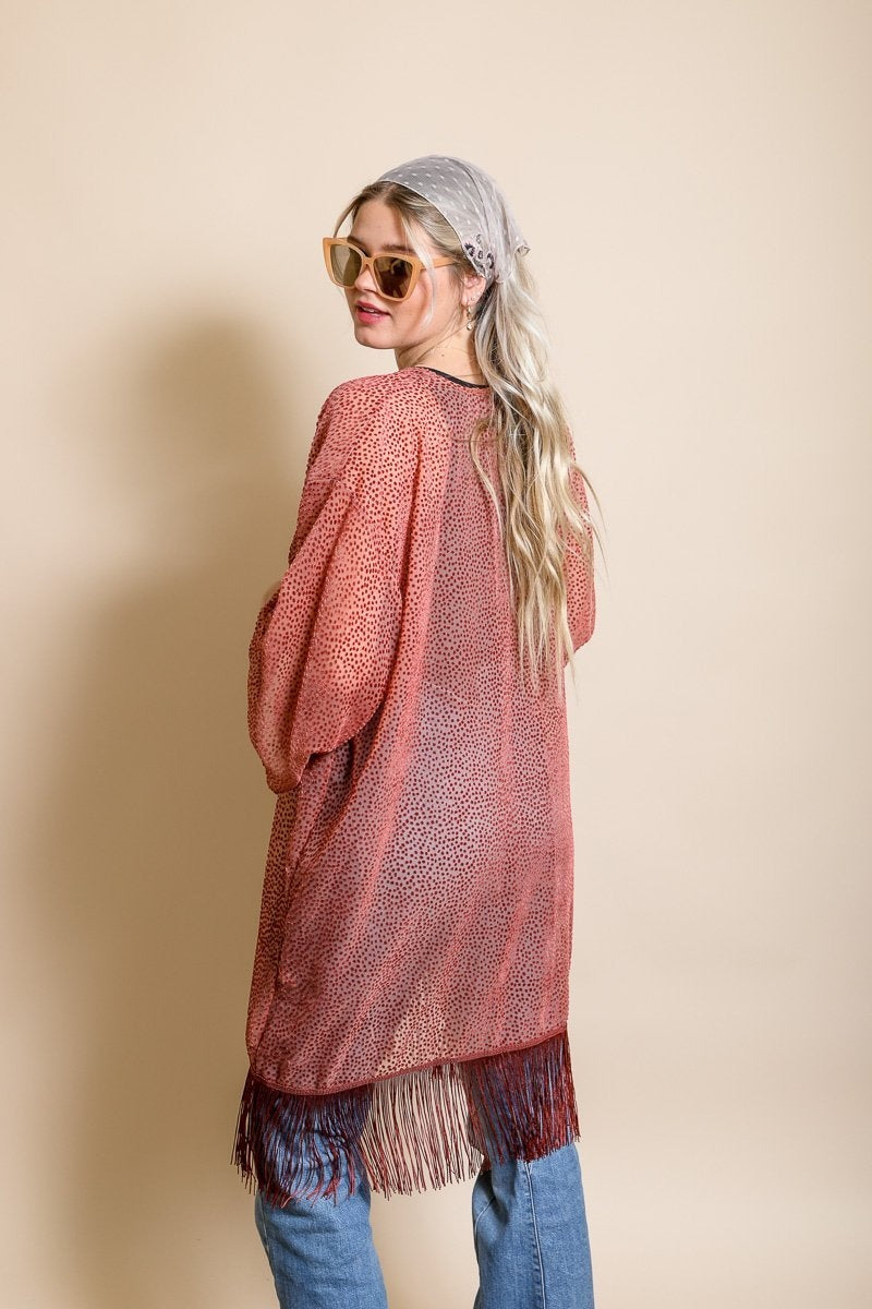 Velvet Dot Tassel Kimono Kimono Leto Collection   