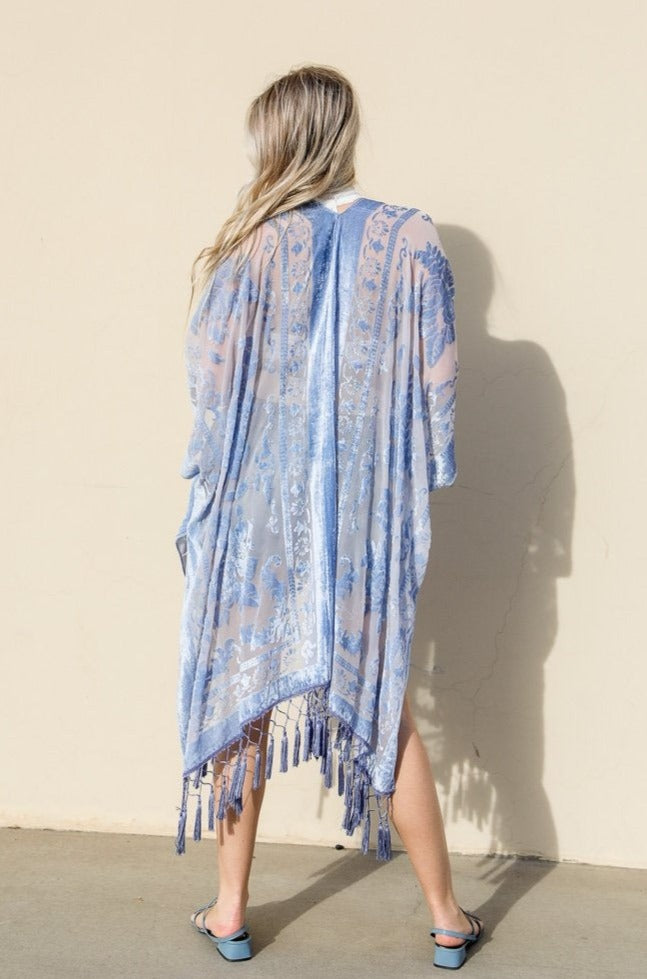 Velvet Mesh Tapestry Kimono - NeoKira Unlimited