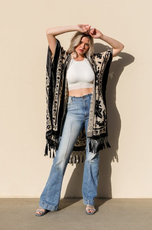 Velvet Mesh Tapestry Kimono - NeoKira Unlimited