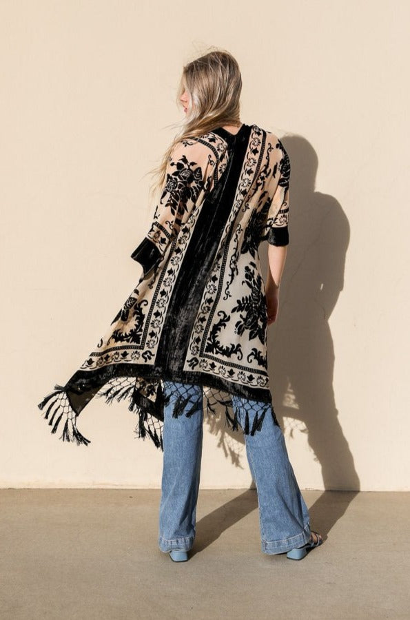 Velvet Mesh Tapestry Kimono - NeoKira Unlimited
