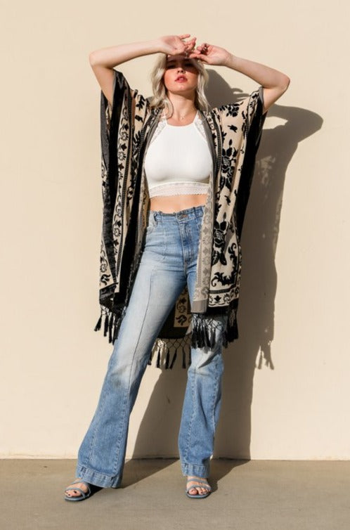 Velvet Mesh Tapestry Kimono - NeoKira Unlimited