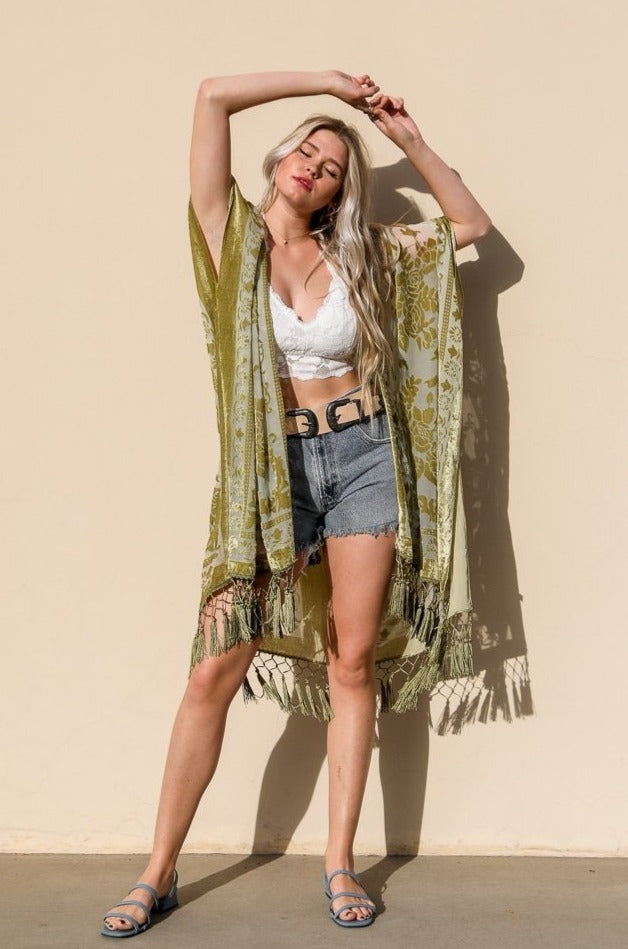 Velvet Mesh Tapestry Kimono - NeoKira Unlimited