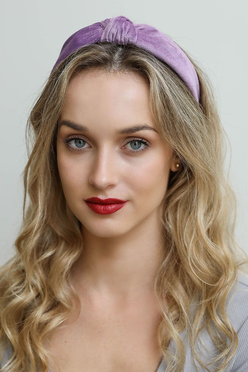 Velvet Twist Knot Headband Headbands Leto Collection Lilac  