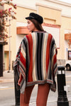 Vertical Stripe Multipattern Ruana Ponchos Leto Collection   