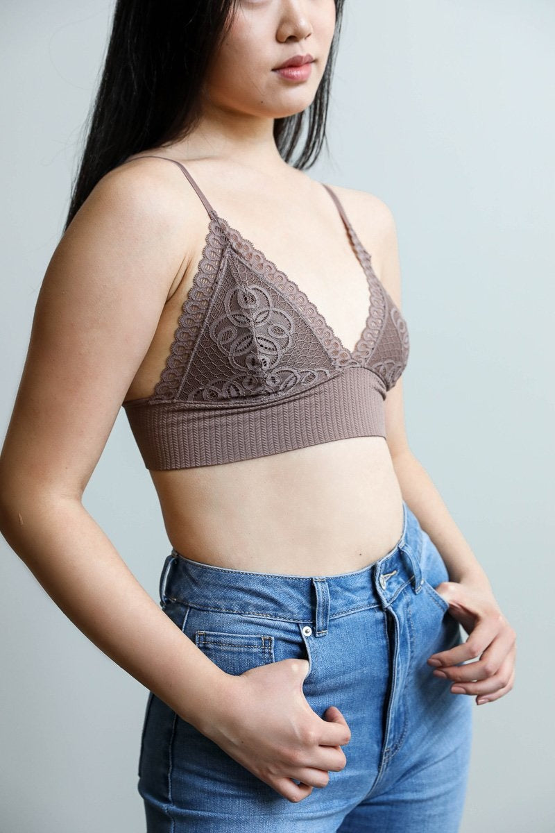 Waistband Loop Lace Brami Brami Leto Collection Small Mocha 