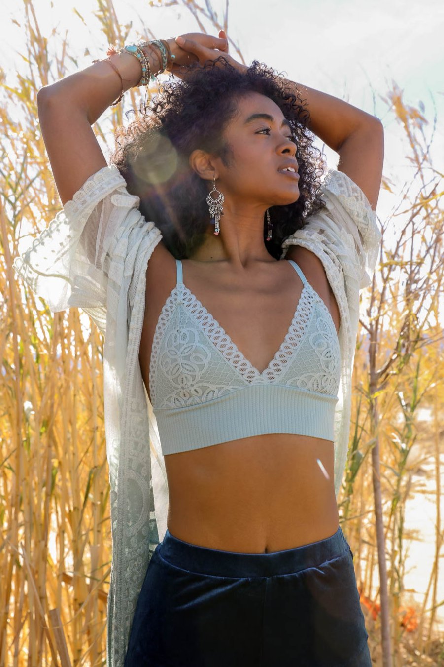 Waistband Loop Lace Brami – Feminine Stretchy Cami Top - NeoKira Unlimited