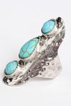 Waterfall Droplet Turquoise Stone Ring Adjustable Ring Leto Collection   