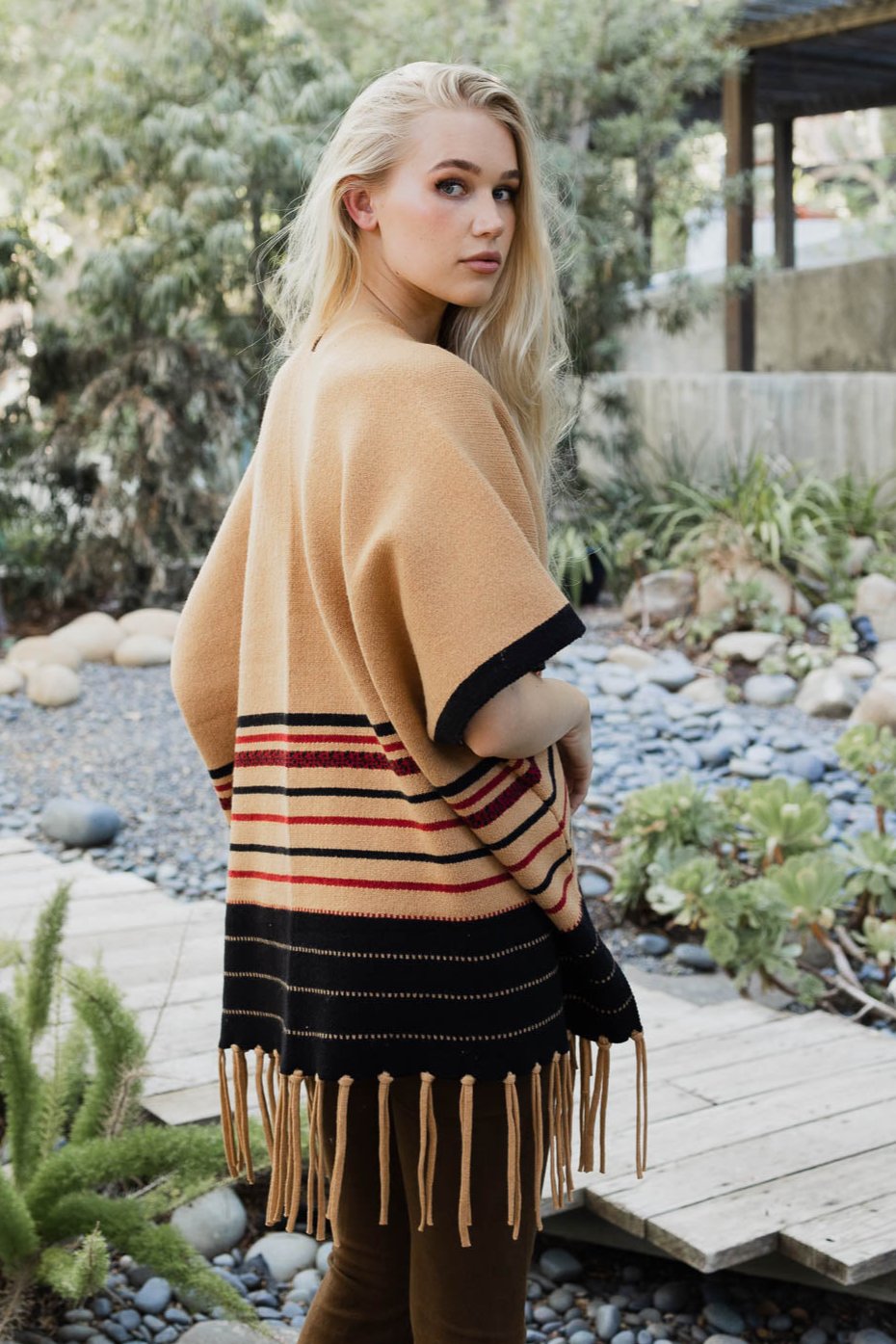Western Luxe Fringed Ruana - NeoKira Unlimited