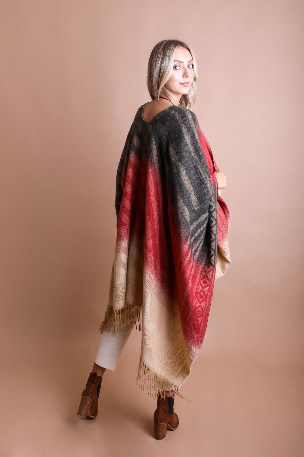 Western Style Colorblend Tassel Serape - NeoKira Unlimited