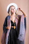 Western Style Colorblend Tassel Serape Ponchos