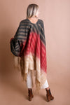 Western Style Colorblend Tassel Serape Ponchos