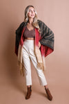 Western Style Colorblend Tassel Serape Ponchos