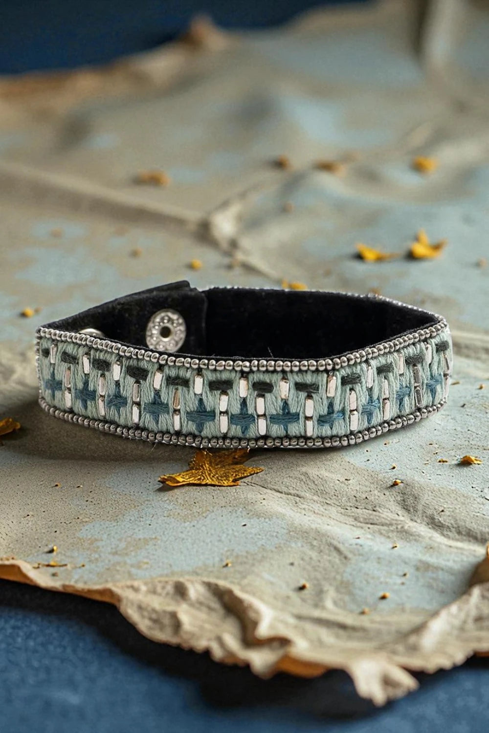 Woven Velvet Snap Bracelet - NeoKira Unlimited