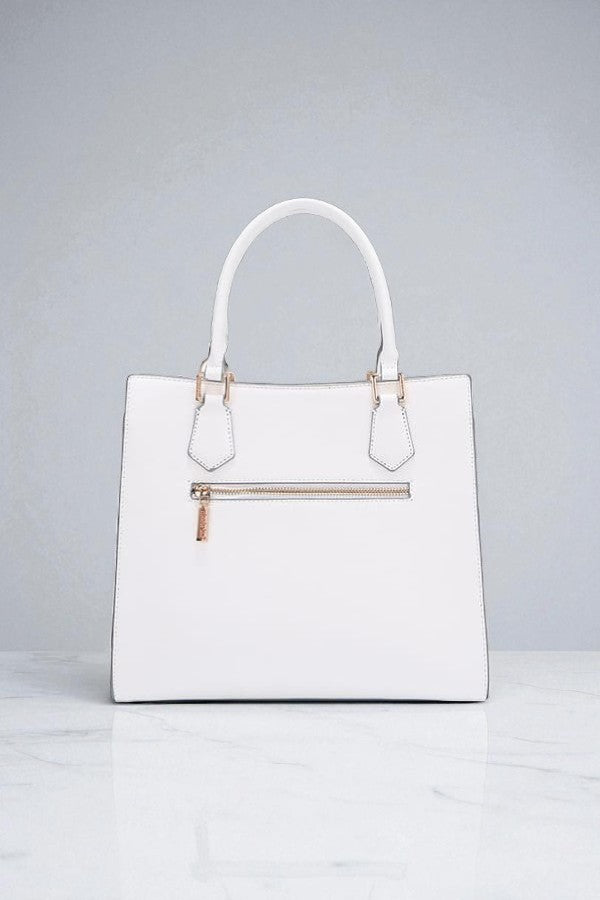 Nicole Lee USA Gracie Quiet Luxury Structured Tote Laser-Cut Motifs - NeoKira Unlimited