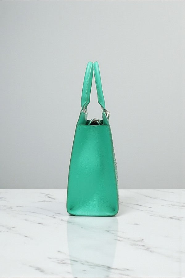 Nicole Lee USA Gracie Quiet Luxury Structured Tote Laser-Cut Motifs - NeoKira Unlimited