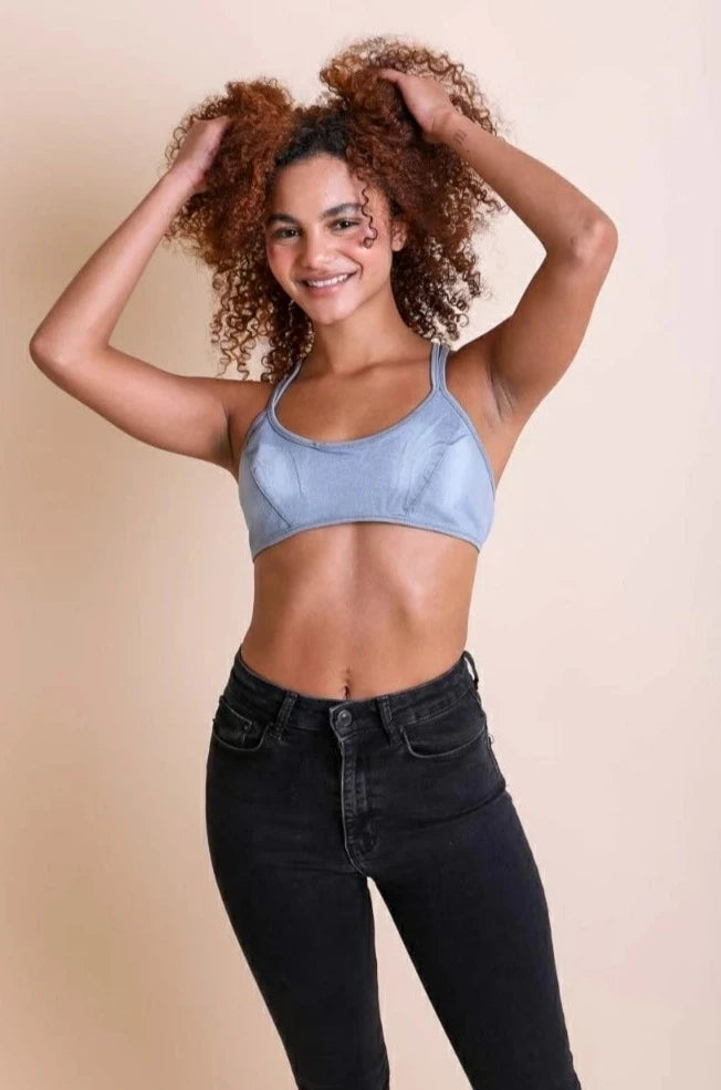 Stone Washed Denim Bralette Bralette Leto Collection   