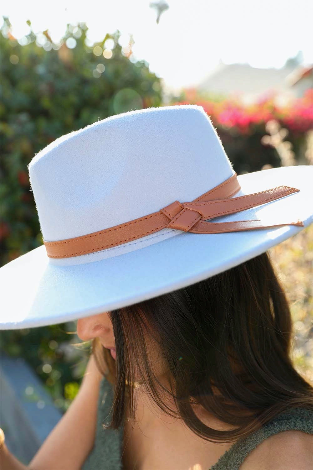 Wide Brim Leather Ribbon Bolero Hat Hats Leto Collection   