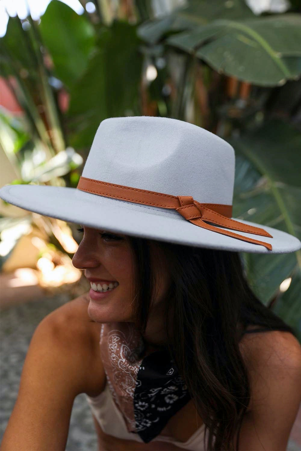 Wide Brim Leather Ribbon Bolero Hat - NeoKira Unlimited