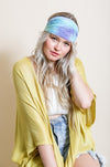 Wide Tie-Dye Headband Headbands Leto Collection Blue  