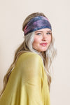 Wide Tie-Dye Headband Headbands Leto Collection Coral  