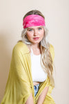 Wide Tie-Dye Headband Headbands Leto Collection Fuchsia  