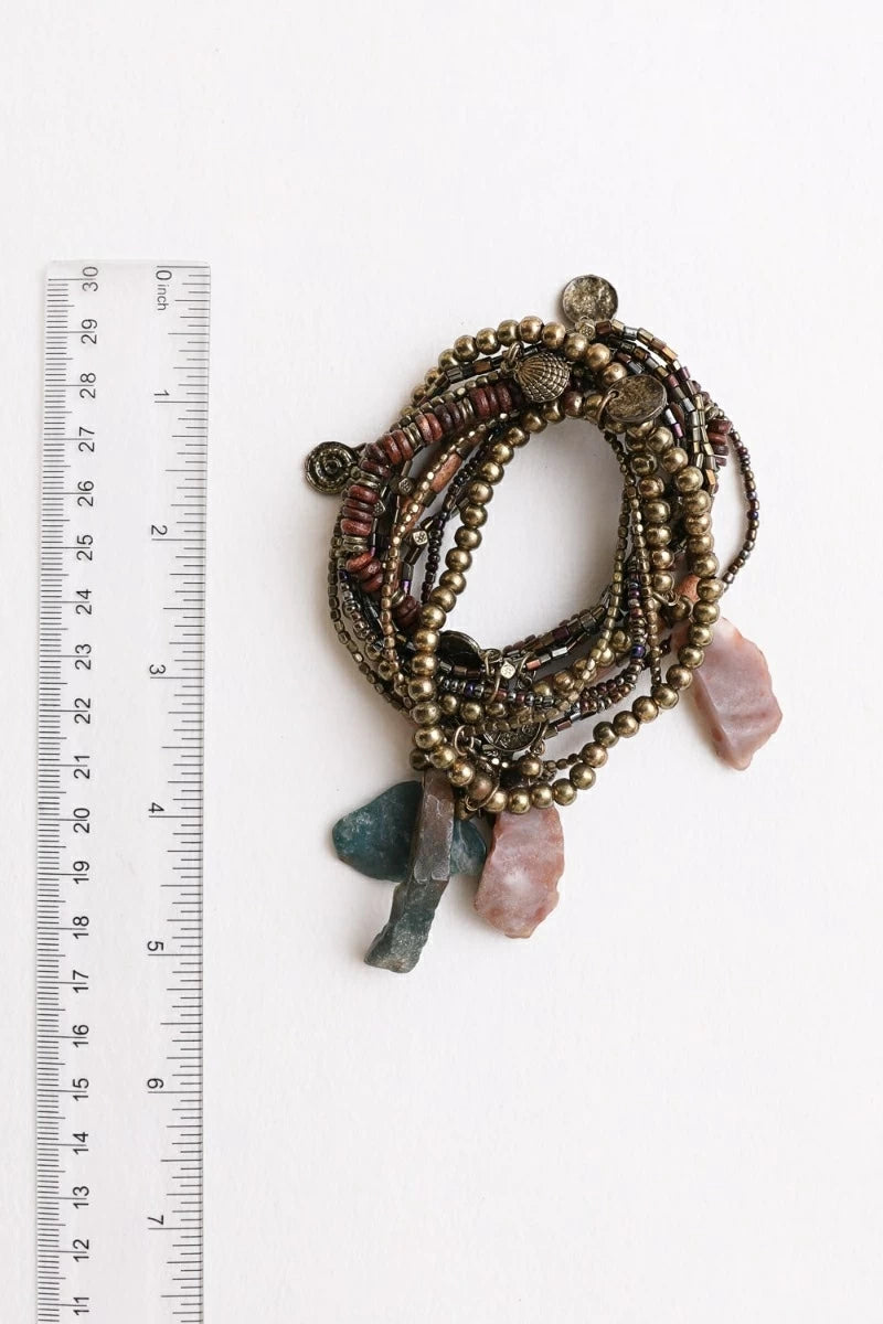 Boho Stone & Bead Stack Bracelet Bracelets Leto Collection   