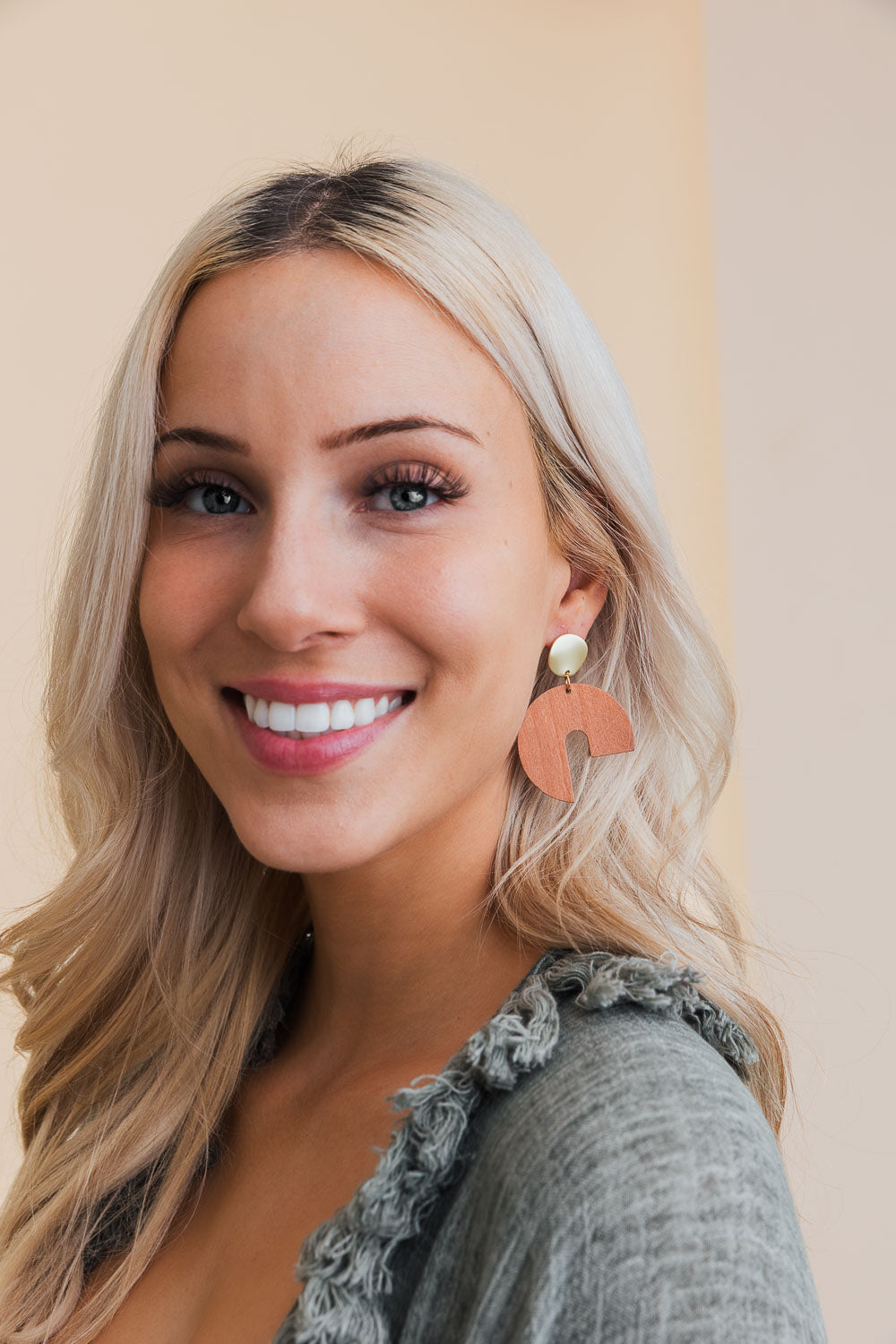 Wooden Modern Arch Shaped Earring - NeoKira Unlimited