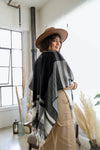 Woven Flannel Tassel Ruana Ponchos Leto Collection   