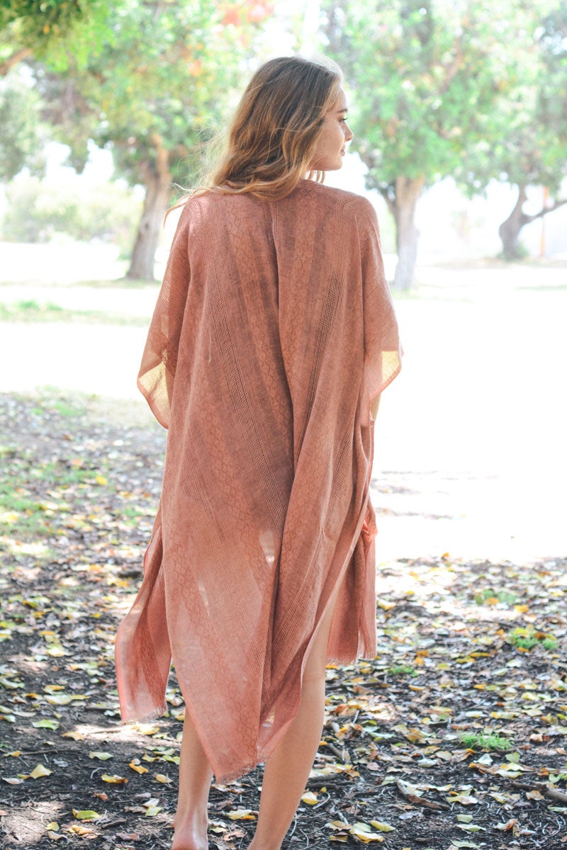 Woven Long Line Tribal Kimono - NeoKira Unlimited