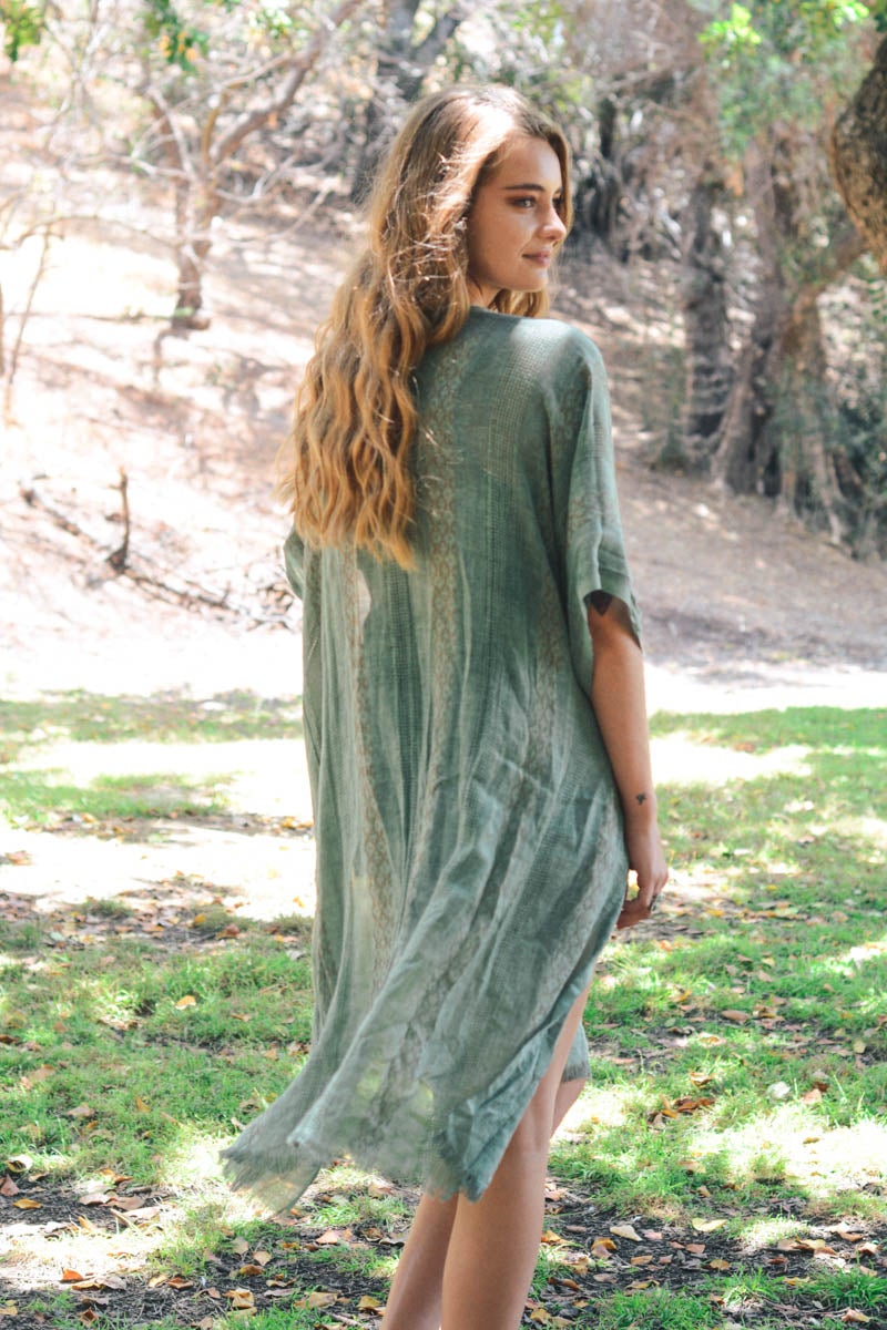 Woven Long Line Tribal Kimono - NeoKira Unlimited