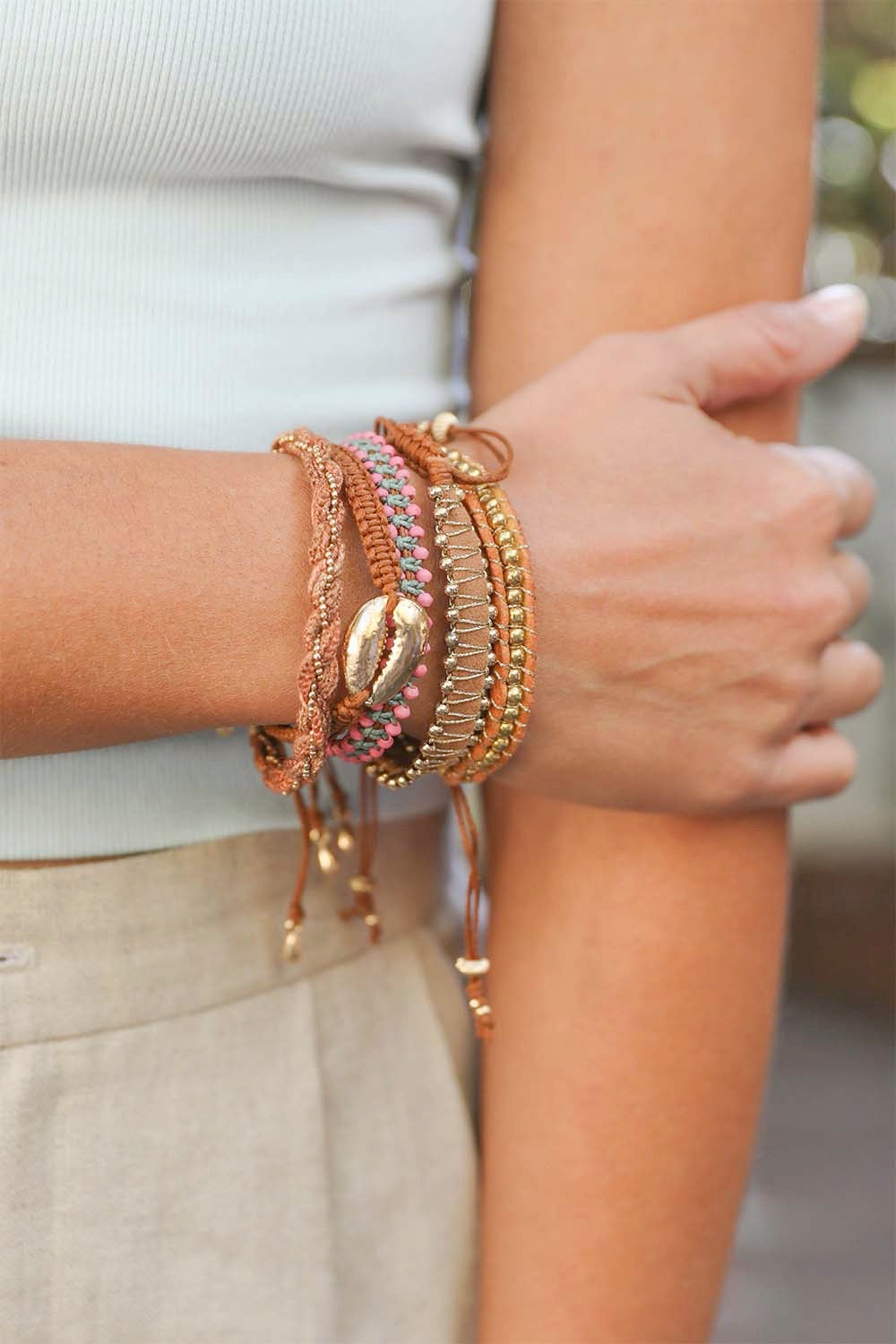 Woven Stackable Beaded Bracelet Bracelets Leto Collection   