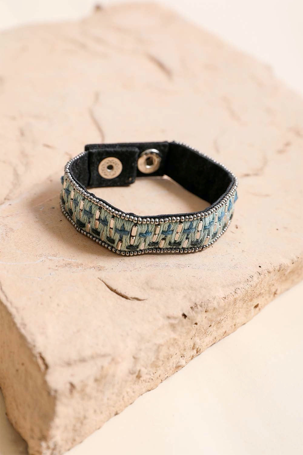 Woven Velvet Snap Bracelet Bracelets Leto Collection   