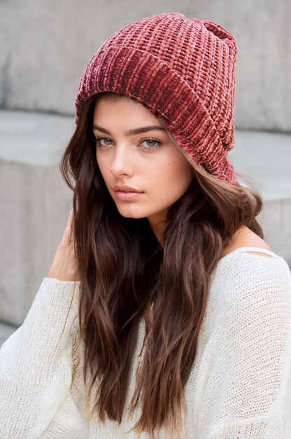 Soft Chenille Beanie Hats & Hair