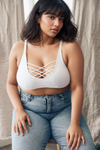 Interwoven Strappy Front Bralette 1X2X / White