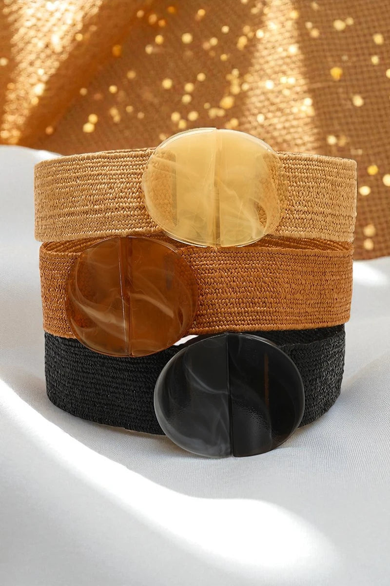 Resort Eco Chic Woven Belt with Buckle - NeoKira Unlimited