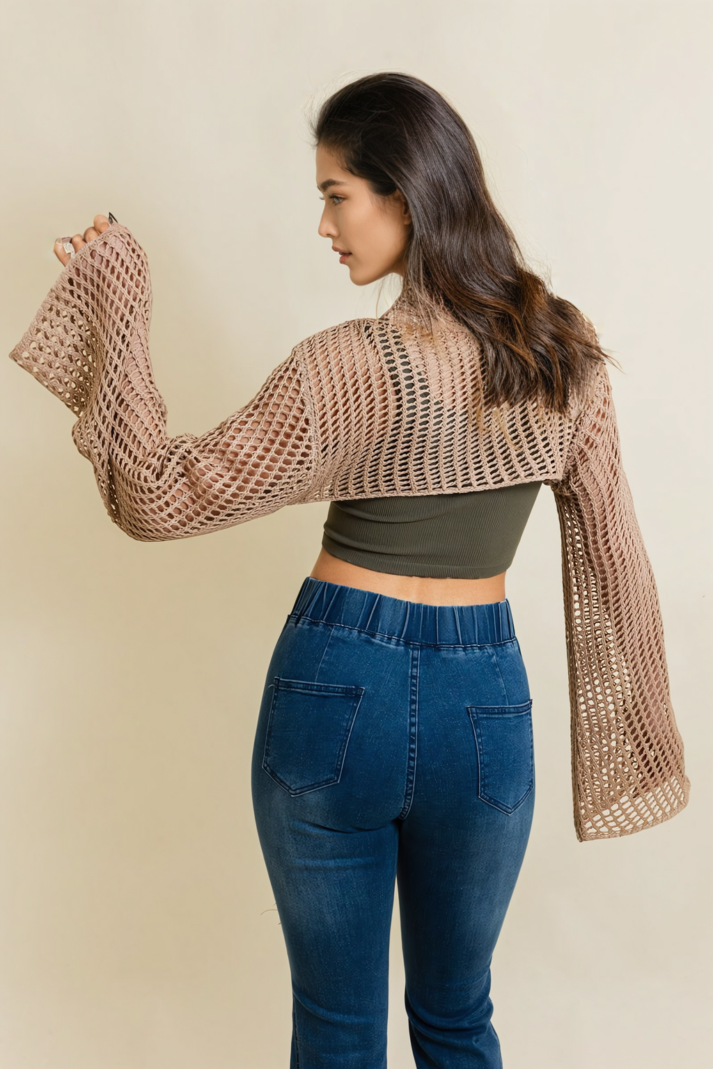 Loom Knitted Cropped Sweater Top Leto Collection   