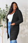 Basic Bae Full Size Ribbed Open Front Long Sleeve Cardigan Cardigan Trendsi   