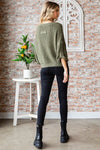 Veveret Round Neck Roll-Up Sweater Sweater Trendsi   