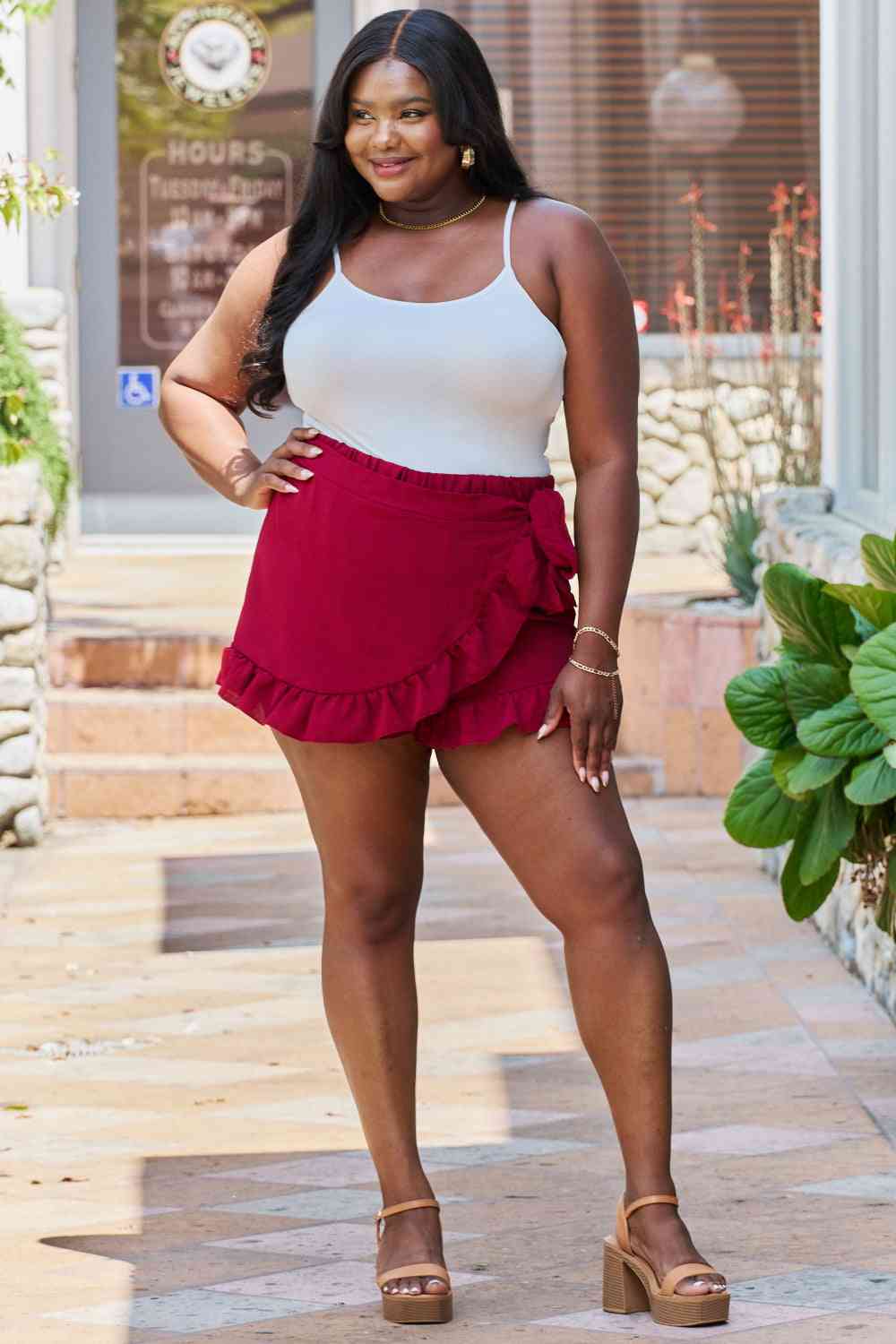 GeeGee Remember Me Plus Size Ruffled Hem Skort - NeoKira Unlimited