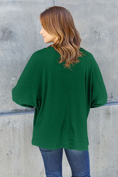 Double Take Full Size Round Neck Long Sleeve T-Shirt - NeoKira Unlimited