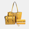 Nicole Lee USA 3-Piece Snake Print Handbag Set Handbag Set Trendsi MUSTARD One Size 