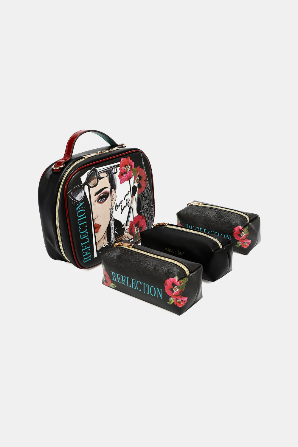 Nicole Lee USA Printed Handbag with Three Pouches - NeoKira Unlimited