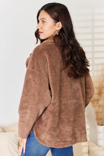 Culture Code Double Breasted Fuzzy Coat - NeoKira Unlimited