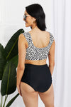 Marina West Swim Sanibel Crop Swim Top and Ruched Bottoms Set in Black Bikini Trendsi   