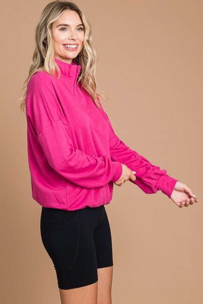 Culture Code Full Size Half Zip Long Sleeve Sweatshirt Sweatshirt Trendsi   