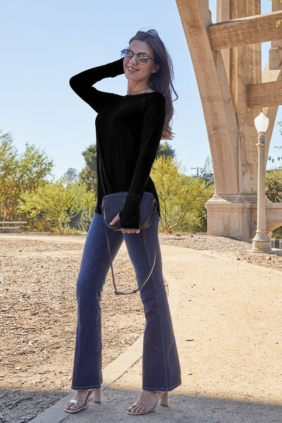 Basic Bae Full Size Round Neck Long Sleeve T-Shirt - NeoKira Unlimited