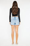 Kancan High Waist Frayed Denim Shorts Denim Shorts Trendsi   