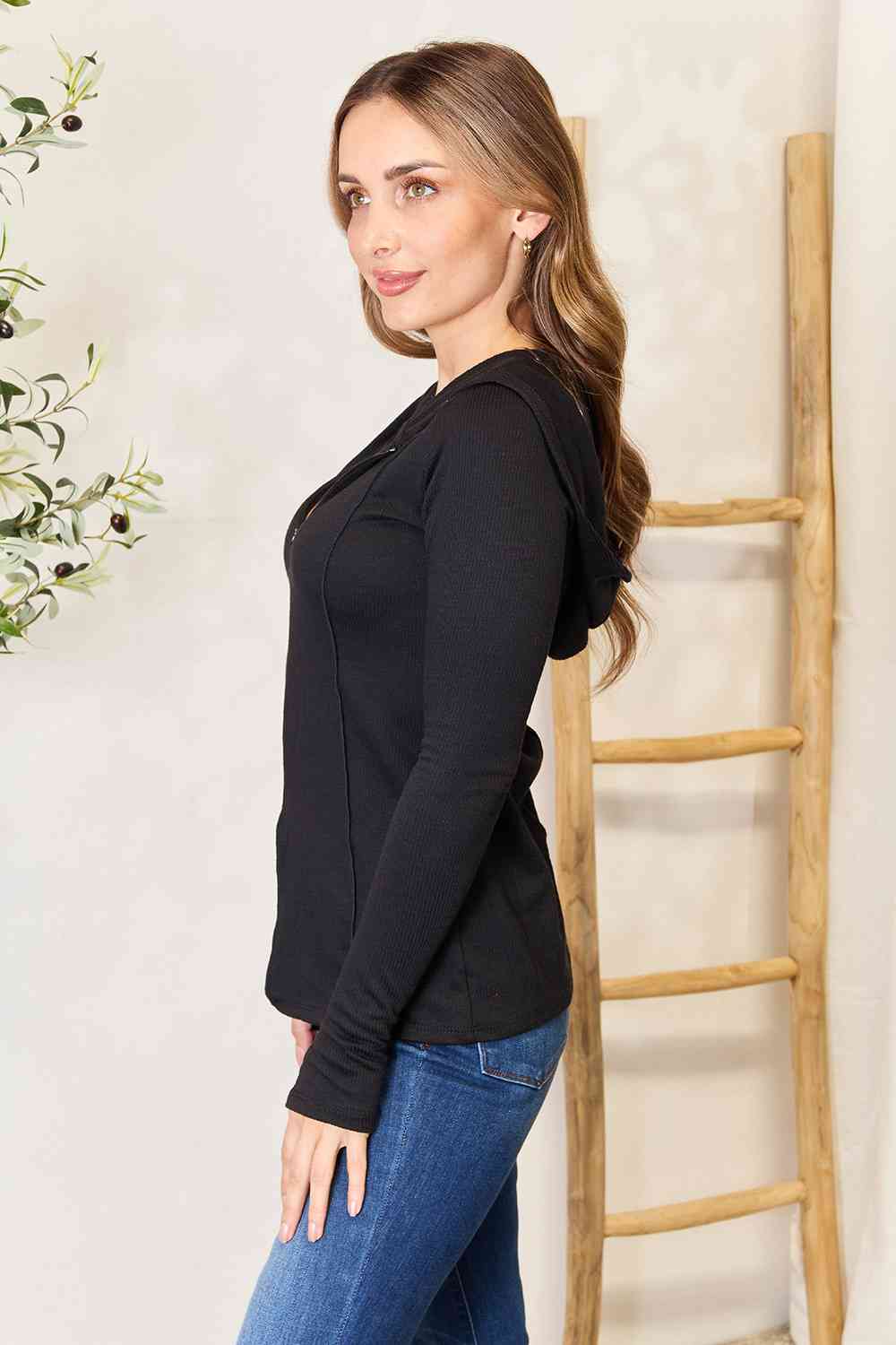 Culture Code Full Size Exposed Seam Long Sleeve Hoodie - NeoKira Unlimited