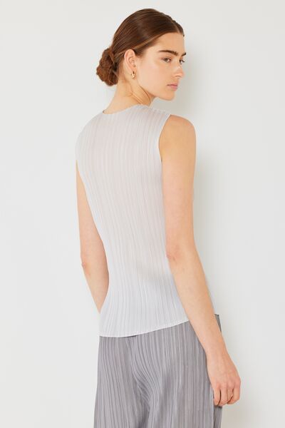 Marina West Swim Pleated Sleeveless Crewneck Tank Tank Top Trendsi   